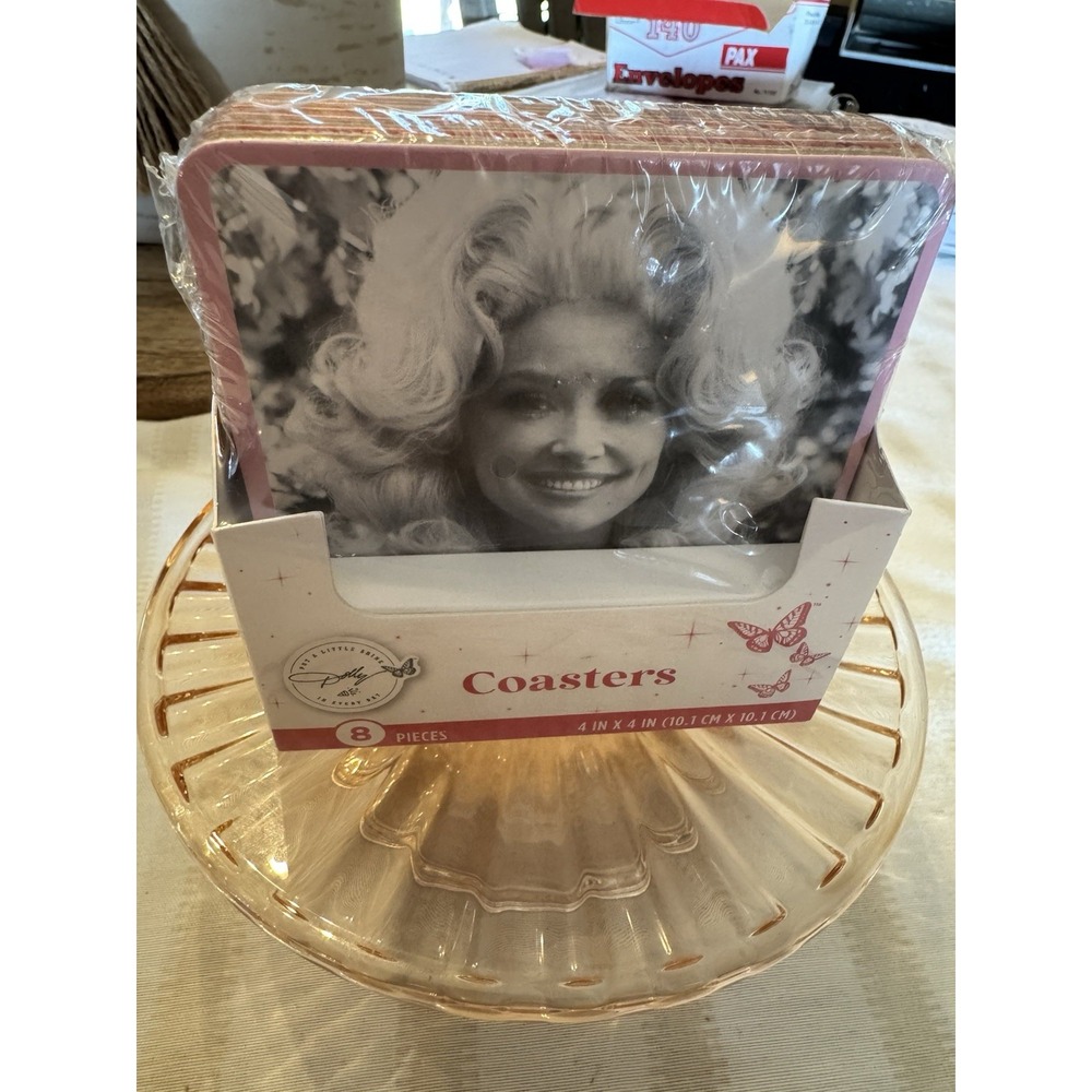 Dolly Parton Coasters 8 pieces Brand new sealed